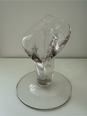 Vintage Cambridge Glass Calla Lily Jack in the Pulpit Candle Holder Clear Glass